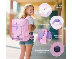 Amythe ergonomiška mokyklinė kuprinė vaikams, vandeniui atspari, 18 l, rožinė, BP120440