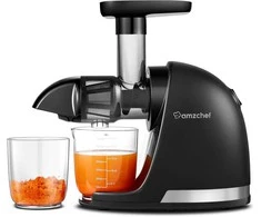 AMZCHEF lėtaeigė sulčiaspaudė, 240 W, nerūdijančio plieno korpusas, juoda matinė, ZM1501