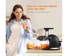 AMZCHEF lėtaeigė sulčiaspaudė, 240 W, nerūdijančio plieno korpusas, juoda matinė, ZM1501
