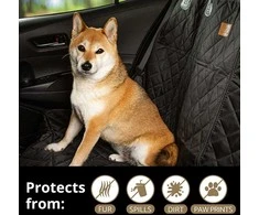AMZPET vandeniui atsparus automobilio galinės sėdynės užvalkalas šunims, ISOFIX, 133 x 56 cm, juodas