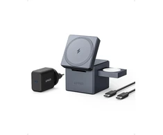 Anker 3 viename belaidis MagSafe įkroviklis su sulankstomu stovu, 15 W, Y1811