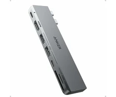 Anker 547 USB-C 7‑in‑2 hubas su HDMI 4K 60 Hz, 100 W PD, skirtas MacBook