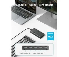 Anker HDMI bi-direkcinis 4K 60 Hz 4×1 jungiklis / skirstytuvas su nuotoliniu valdymu