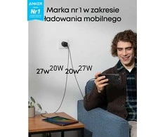 Anker Nano 3 47 W GaN USB-C sieninis įkroviklis su 2 portais, juodas