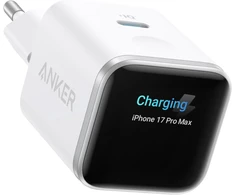 Anker Nano USB-C 45 W kroviklis su ekranu, skirtas iPhone 17/16/15 serijoms