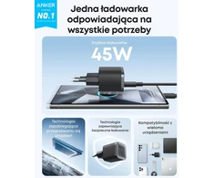 Anker Nano USB-C tinklo įkroviklis 45 W su 1.8 m USB-C laidu B2692