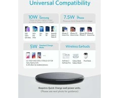 Anker PowerWave Pad 7.5W belaidis įkroviklis, Qi, 10 W, micro USB, juodas