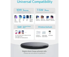Anker PowerWave Pad 7.5W belaidis įkroviklis, Qi, 10 W, micro USB, juodas