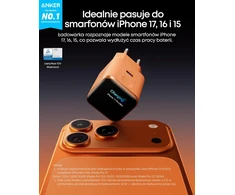 Anker USB-C įkroviklis 45 W su išmaniuoju ekranu, suderinamas su iPhone 17/16/15, A121D