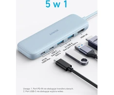 Anker USB-C šakotuvas 332 5 viename su HDMI 4K, USB-A ir 100 W PD A8355