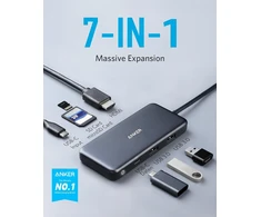 Anker USB-C šakotuvas PowerExpand+ 7 viename su 4K HDMI, 100 W PD ir SD kortelių skaitytuvu A8346