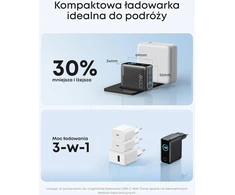 Anker USB-C tinklo įkroviklis 100 W, 3 prievadų, GaN su išmaniuoju ekranu A121B