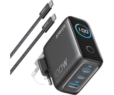 Anker USB-C tinklo įkroviklis 100 W, 3 prievadų, GaN su išmaniuoju ekranu A121B