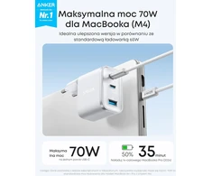 Anker USB-C tinklo įkroviklis Nano 70 W, 3 prievadų, baltas, B121A