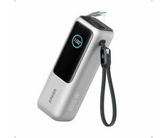 Anker Zolo 25000 mAh 165 W nešiojamas maitinimo blokas su integruotu USB‑C laidu, sidabrinis