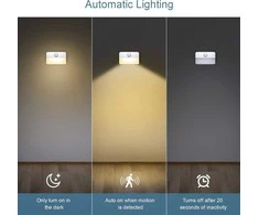Ankilo LED naktinė lempa su judesio jutikliu, 0,4 W, baterijomis, UF90