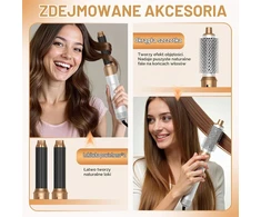 Anluomania karšto oro plaukų formavimo šepetys 1000 W su 5 antgaliais, 001