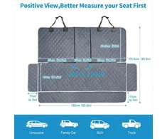 ANOSOSPECIAL šuns automobilio sėdynės užvalkalas, vandeniui atsparus, universalus, pilkas, Bench-Pilkas-Large