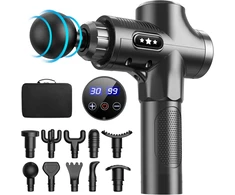 ANSGEC giliųjų audinių masažinis pistoletas 12 mm, 30 greičių, 10 antgalių MG5