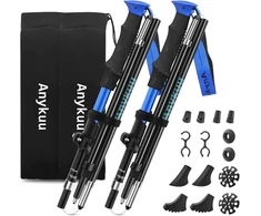 Anykuu teleskopiniai nordic walking ir trekking lazdos, aliumininės 7075, 110–130 cm, su priedais