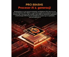 AOOSTAR G-FLIP R7 PRO mini kompiuteris su Ryzen 7 8845HS, Radeon 780M ir 5 col. ekranu