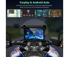 aphqua belaidis CarPlay ir Android Auto motociklams, 5 colių lietimui jautrus vandeniui ekranas A522