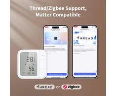 Aqara išmanusis temperatūros ir drėgmės jutiklis W100, Thread/Zigbee, LCD ekranas, 3 programuojami mygtukai, TH-S04E