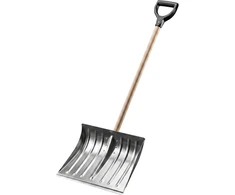 Aqbau aliumininis sniego kastuvas 50 cm su mediniu kotu ir D formos rankena LSA10
