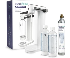 Aquafloow vandens gazavimo aparatas su 0,8 l daugkartinėmis buteliais ir CO₂ kapsule AF15_WH_B baltas