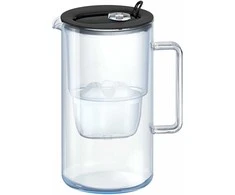 Aquaphor stiklinis vandens filtravimo ąsotis, 2,5 l talpa, MAXFOR+ filtras, juodas