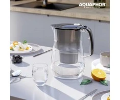 AQUAPHOR vandens filtras 4,2 l su MaxFOR+ kasete, stalo ąsotis, juodos spalvos, Onyx 212317