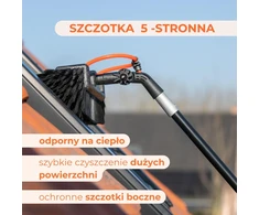 Aquascopic teleskopinis langų valymo kotas 8 m su vidine žarna ir 5 pusių šepečiu