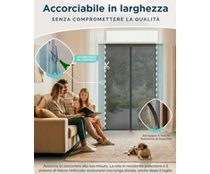 ARCOL magnetinis tinklelis nuo vabzdžių durims, reguliuojamo pločio, 155 × 215 cm, juoda