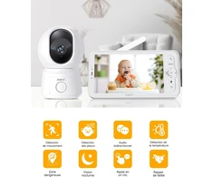 ARENTI elektroninė auklė su 1080p PTZ kamera, 5 colių ekranu ir Wi-Fi AInannyB2Kit