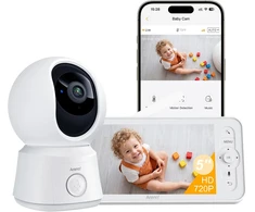 ARENTI elektroninė auklė su 1080p PTZ kamera, 5 colių ekranu ir Wi-Fi AInannyB2Kit