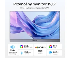 ARZOPA nešiojamasis monitorius 15,6 col. Full HD IPS HDR10, A1, pilkas