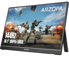 ARZOPA nešiojamasis monitorius 16,1 col., 1920 × 1080, 144 Hz, 144HZ/Z1FC