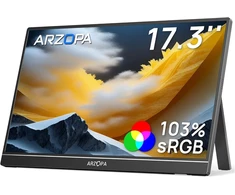 ARZOPA nešiojamasis monitorius 17,3 colių FHD IPS HDR 60 Hz su USB-C ir HDMI A1M