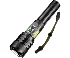 ASORT LED žibintuvėlis 30000 lm su USB-C įkrovimu, COB šonine šviesa, IPX67, Beta B1