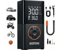 AstroAI L7 belaidis automobilinis padangų kompresorius su akumuliatoriumi, 150 PSI, juodas