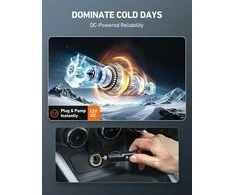 AstroAI nešiojamas automobilinis kompresorius, 12 V skaitmeninis padangų pripūtėjas, 100 psi, geltonas