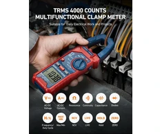 AstroAI replinis multimetras TRMS, 4000 skaitmenų, NCV, CAT III 600 V, CM4K0R