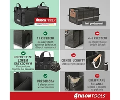 ATHLON TOOLS automobilio bagažinės organizatorius 60 l, atsparus vandeniui, C2701
