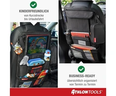 ATHLON TOOLS automobilio sėdynės organizatorius su planšetės laikikliu, 5 skyriais C2901