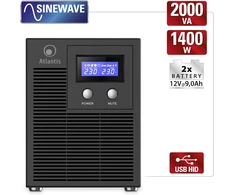 Atlantis UPS avarinio maitinimo šaltinis 2000 VA 1400 W Line-Interactive, gryna sinusoidė, 6 IEC išėjimai, A03-HP3003P