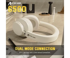 ATTACK SHARK ant ausų dedamos belaidės ausinės su ANC, Bluetooth 5.3 ir mikrofonu G500