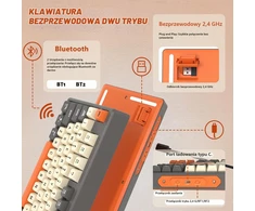 ATTACK SHARK belaidė žaidimų klaviatūra M87 TKL, Bluetooth, 2,4 GHz, RGB, 87 klavišai