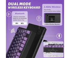 ATTACK SHARK belaidė žaidimų klaviatūra M87, 87 klavišų, Bluetooth ir 2,4 GHz, RGB