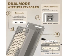 ATTACK SHARK belaidė žaidimų klaviatūra 80 % Bluetooth 2,4 GHz RGB M87