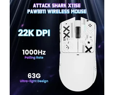 ATTACK SHARK belaidė žaidimų pelė, 22000 DPI, 63 g, BT/2.4 GHz/USB-C, X11SE